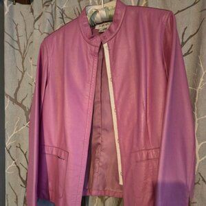 Nine West Genuine Leather Jacket – Size 6, Super Lightweight, Soft Pink 6 NWOT M